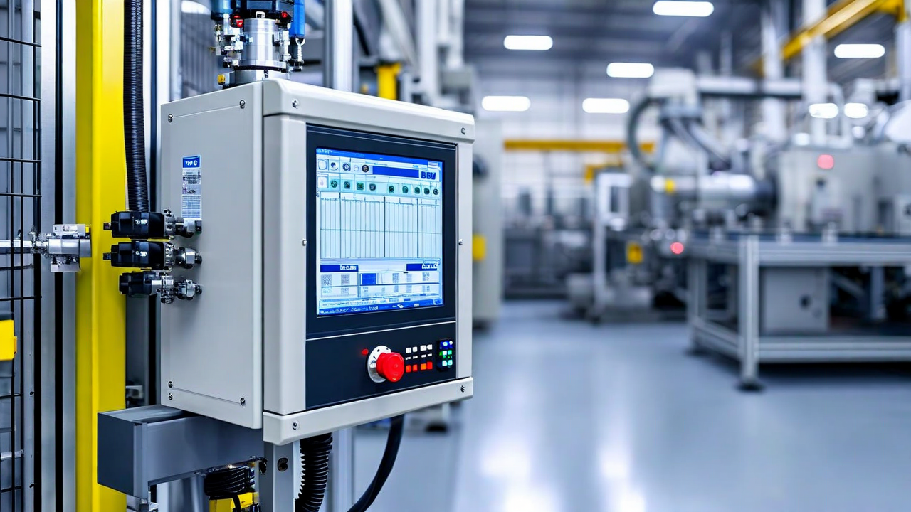 Industrial edge gateway installation — GW-400 unit mounted at press cell, automotive stamping plant