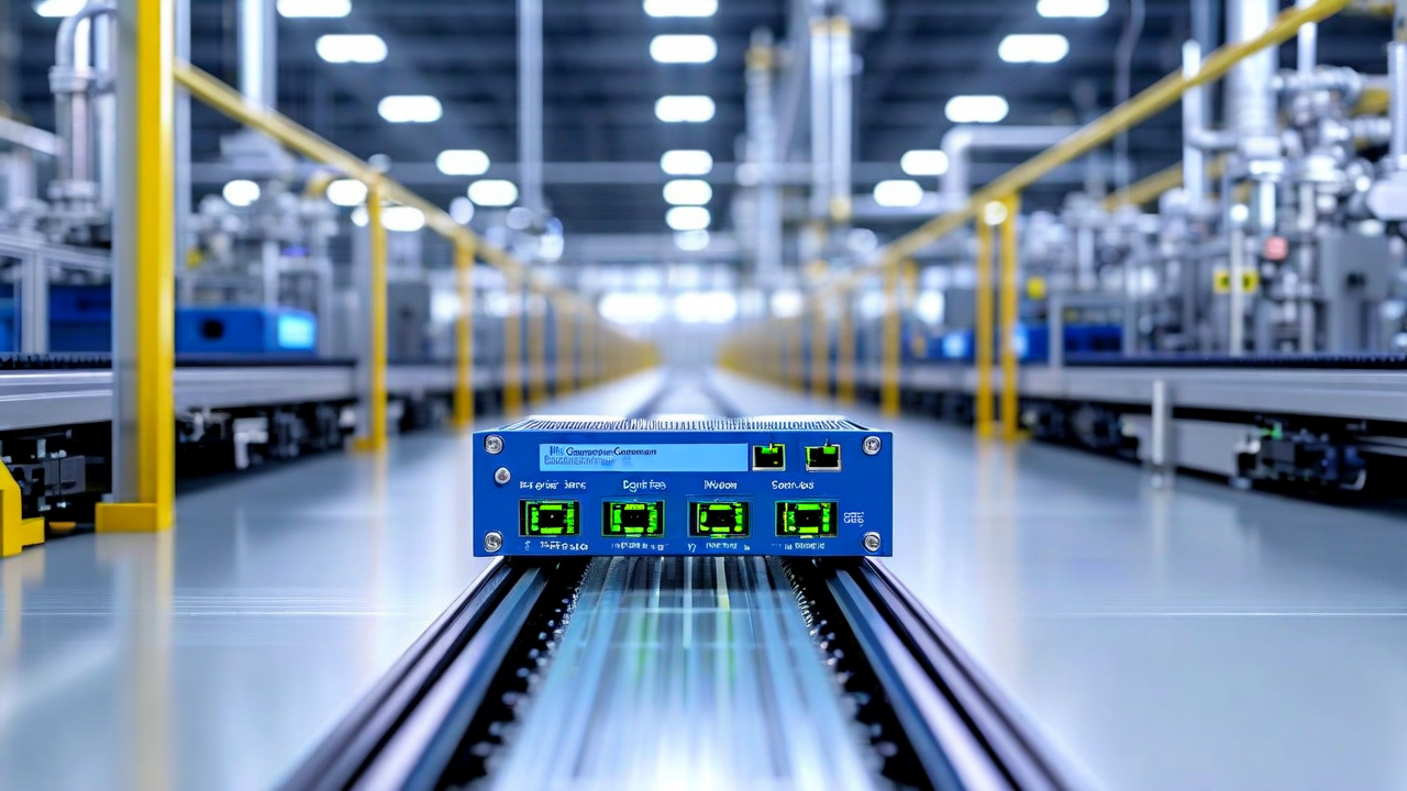 Industrial DIN-rail mounted edge computing gateway for factory data collection